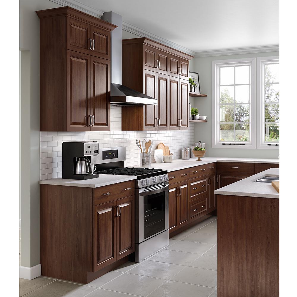 Benton Assembled 18x84x24 in. Pantry Cabinet with Adjustable Shelves in Amber - Super Arbor