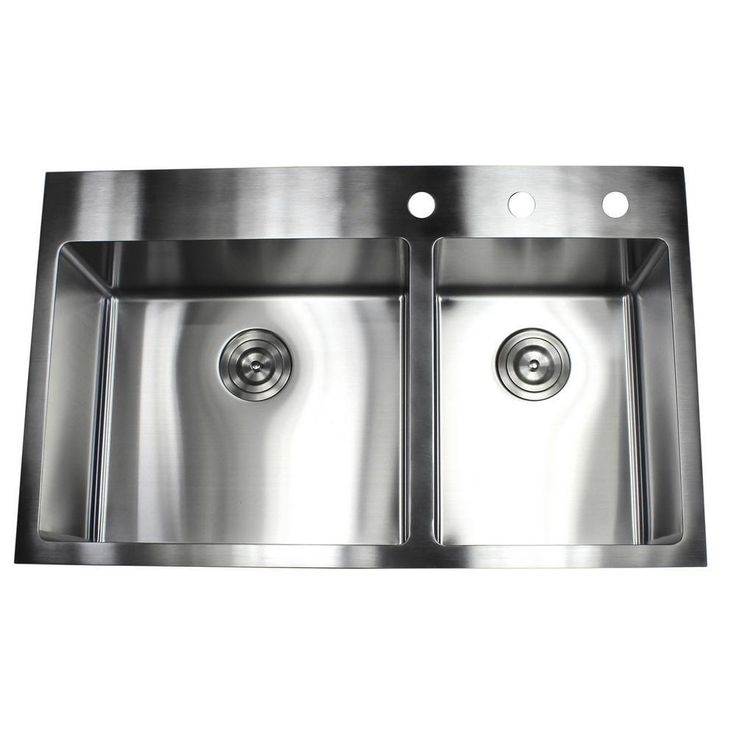 Drop-in Top Mount 16-Gauge Stainless Steel 36 in. x 22 in. x 10 in. 60/40 Offset Double Bowl Kitchen Sink