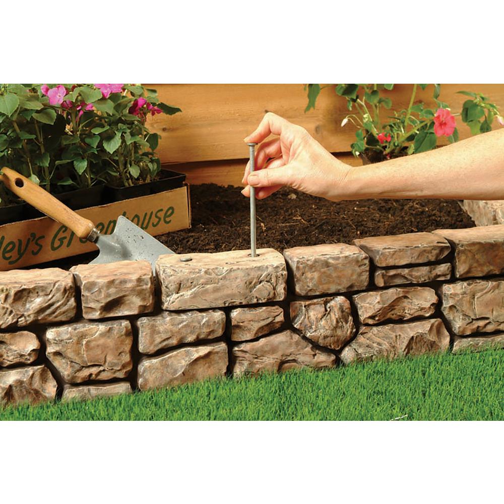Dalen Products 6 in. x 10 ft. Tan Stone Wall Border - Super Arbor