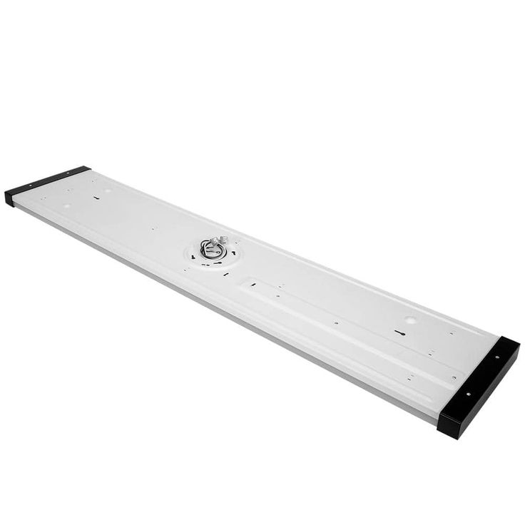 Commercial Electric 48 in. x 10 in. 4200 Lumens Matte Black End Caps Integrated LED Panel Light Selectable CCT Kitchen Lighting