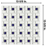 Merola Tile Spiral Blue and White 12-1/2 in. x 12-1/2 in. x 6 mm Porcelain Mosaic Tile (11.07 sq. ft. / case)