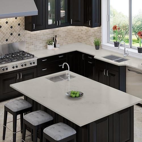 allen + roth Peaceful Quartz Kitchen Countertop Sample