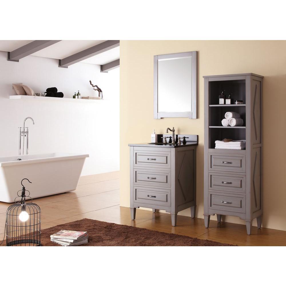 Kelly 22 in. W x 65 in. H x 15 in. D Bathroom Linen Storage Tower Cabinet in Grayish Blue - Super Arbor