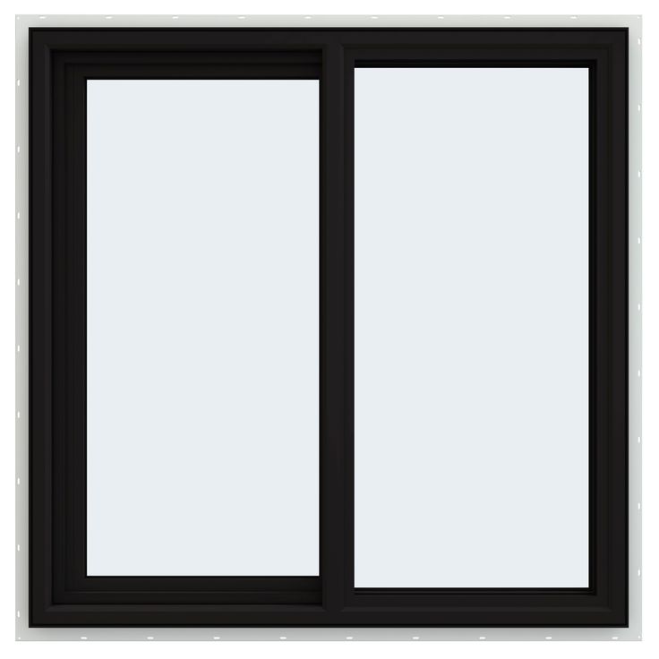 JELD-WEN FiniShield V-4500 35-1/2-in x 35-1/2-in x 3-in Jamb Left-operable Vinyl Black Sliding Window Full Screen Included