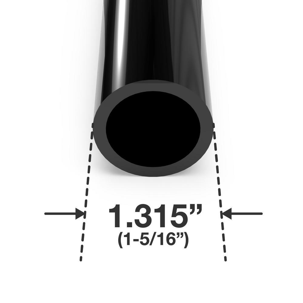 1 in. x 5 ft. Black Furniture Grade Schedule 40 PVC Pipe (2-Pack) - Super Arbor