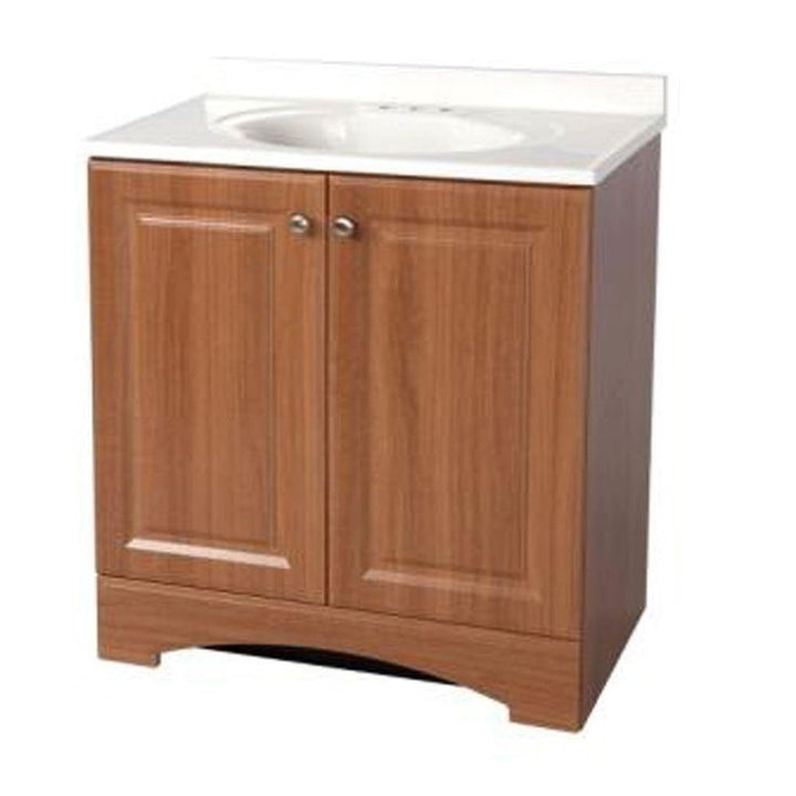 31 in. W Vanity in White with Cultured Marble Vanity Top in White