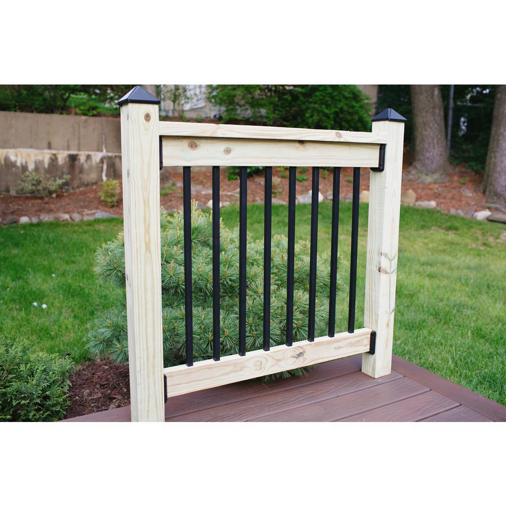 26 in. x 3/4 in. Black Pearl Matte Steel Square Baluster (10-Pack) - Super Arbor