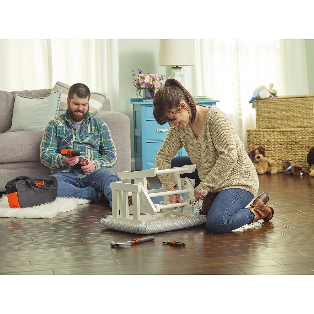 12-Volt MAX Lithium-Ion Cordless Project Kit (57-Piece) with Battery 1.5Ah, Charger and Tool Bag - Super Arbor