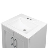 Willowridge 18-1/2 in. W Bath Vanity in Dove Gray with Cultured Marble Vanity Top in White with White Sink