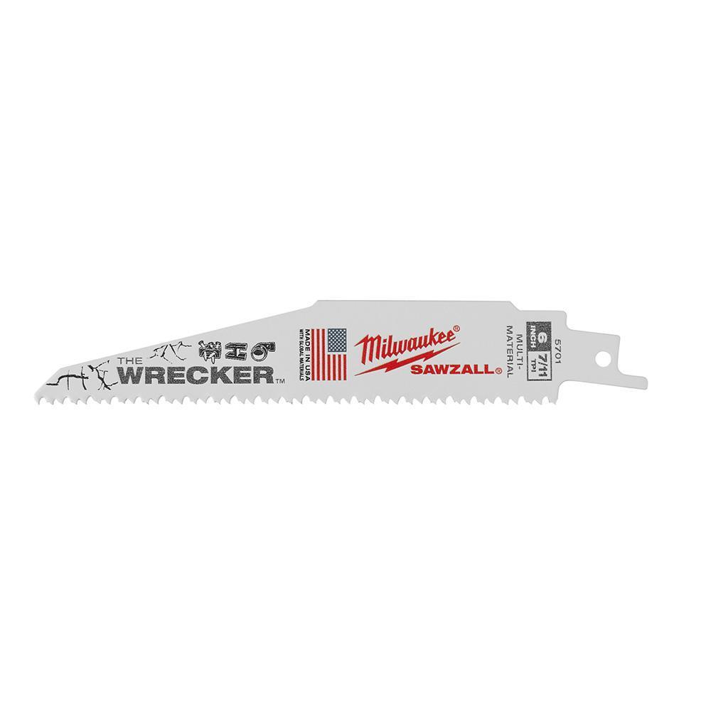9 in. 7/11 Teeth per in. WRECKER Demolition Mutli-Material Cutting SAWZALL Reciprocating Saw Blades (5 Pack) - Super Arbor