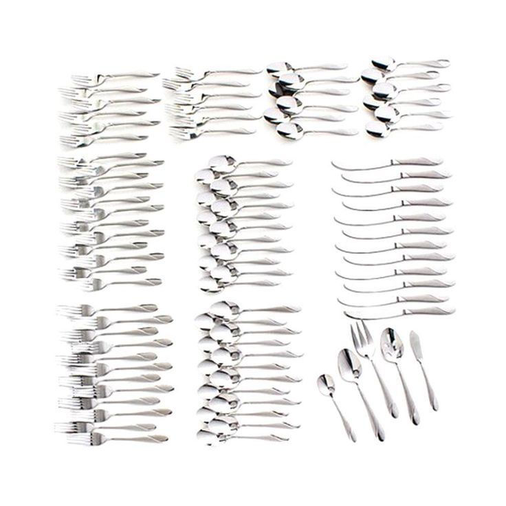 Swirl Sand 89-Piece Flatware Set (Service for 12)