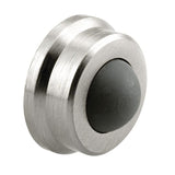 1 in., Cast Brass, Brushed Chrome, Wall Stop with Convex Bumper
