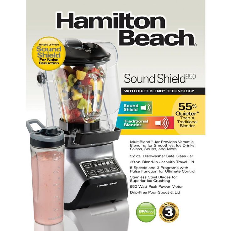 52 oz 5-Speed Grey Sound Shield 950 Blender