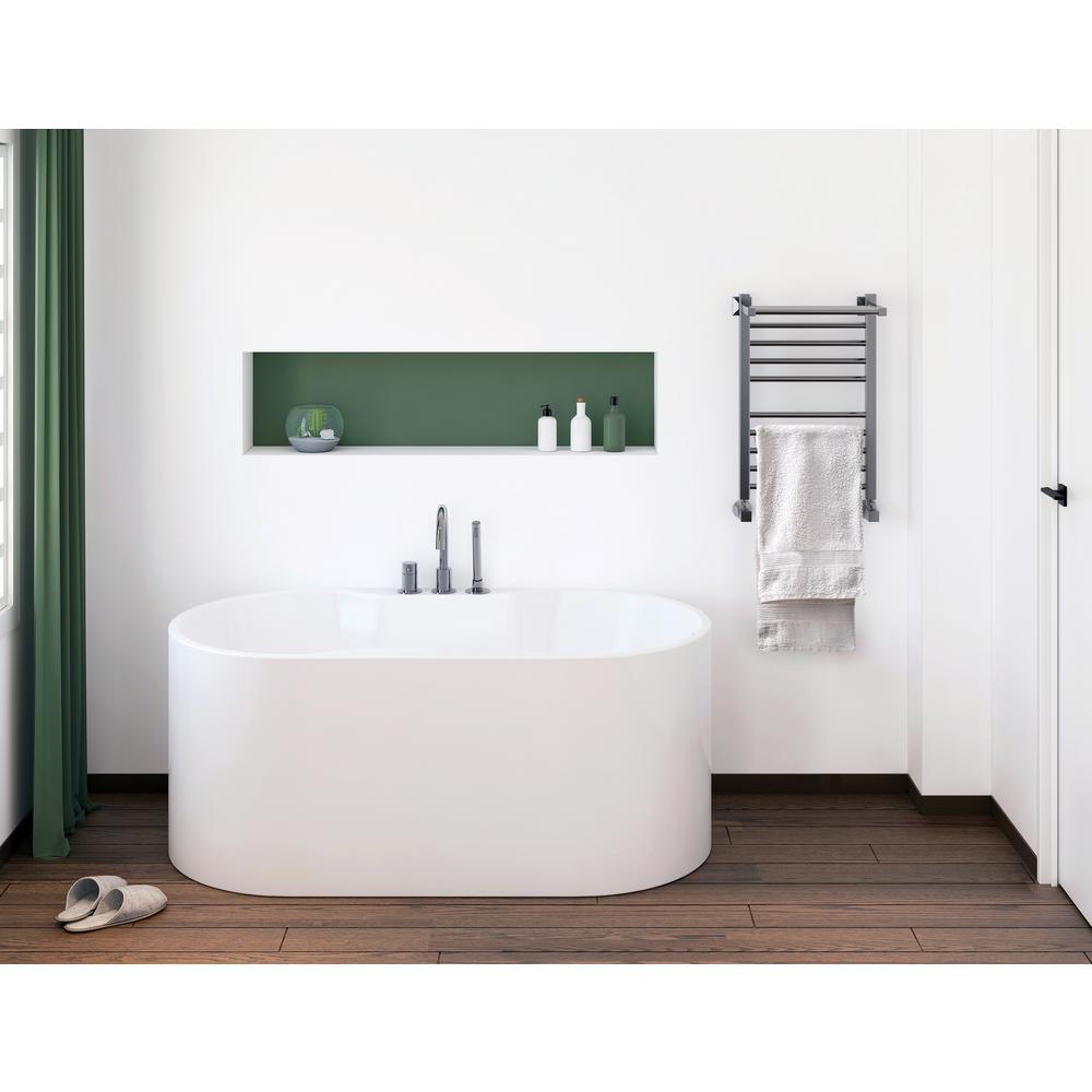Palmer 56 in. Acrylic Flatbottom Freestanding Bathtub in White - Super Arbor