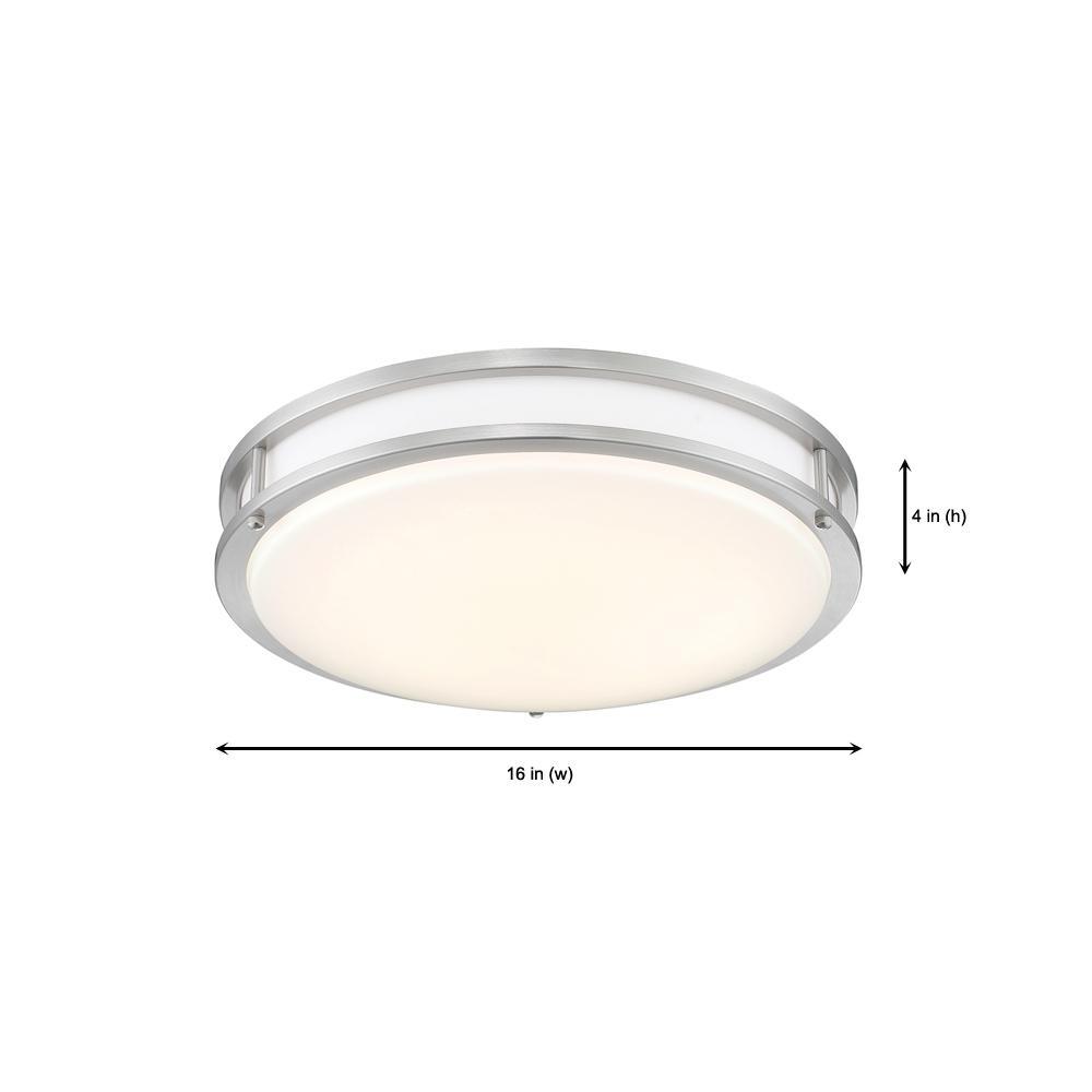 16 in. Voice Controlled Colors Brushed Nickel Smart LED Flush Mount - Super Arbor