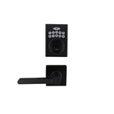 Square Aged Bronze Electronic Keypad Single Cylinder Deadbolt with Tonbridge Hall and Closet Door Lever Combo Pack