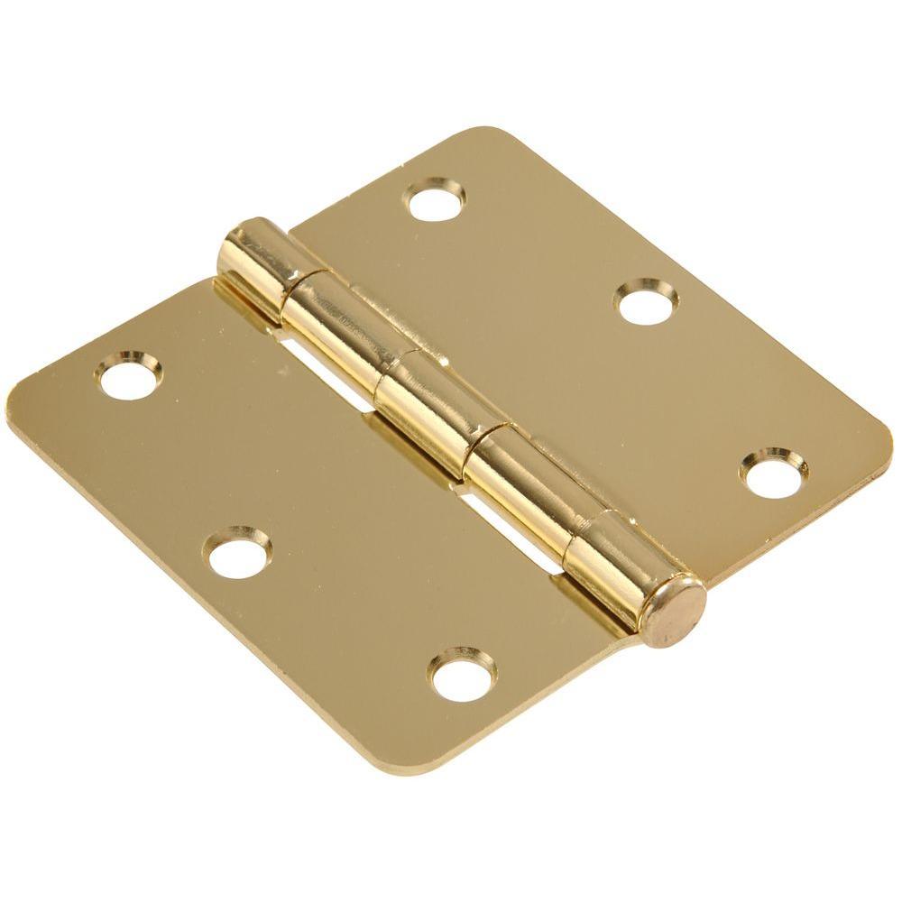 3-1/2 in. Antique Brass Residential Door Hinge with 1/4 in. Round Corner (9-Pack) - Super Arbor