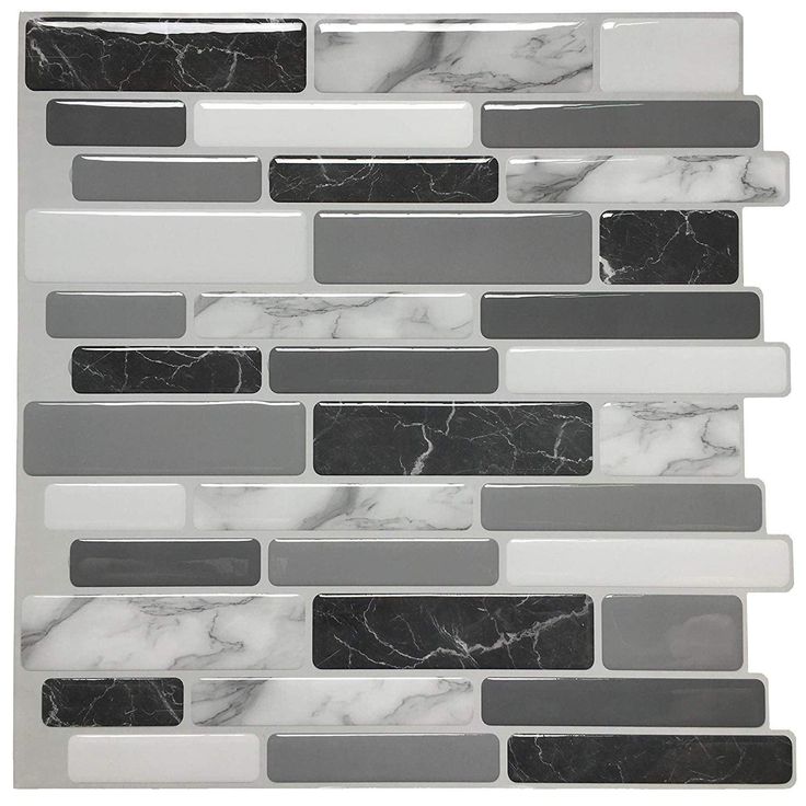 Art3d Gray Marble 12 in. x 12 in. Peel and Stick Wall Tile Backsplash (6-Pack)