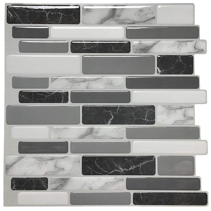 Art3d Gray Marble 12 in. x 12 in. Peel and Stick Wall Tile Backsplash (6-Pack)