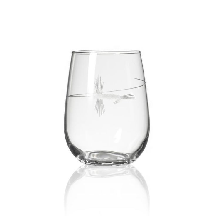 Fly Fishing 17 fl.oz Stemless Wine Glasses Set (Set of 2)