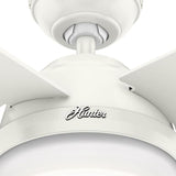 Hunter Dempsey 60-in Fresh White LED Indoor Ceiling Fan with Remote (4-Blade)