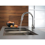 Delta Trinsic Chrome 1-Handle Deck-Mount Pull-Down Handle Kitchen Faucet