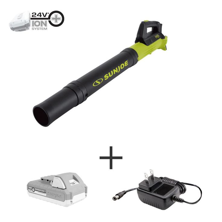 Sun Joe 100 MPH 280 CFM 24-Volt Turbine Cordless Jet Blower Kit with 2.0 Ah Battery + Charger