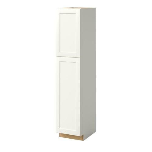 allen + roth Aveley 18-in W x 84-in H x 24-in D Linen Maple Door Pantry Semi-Custom Cabinet