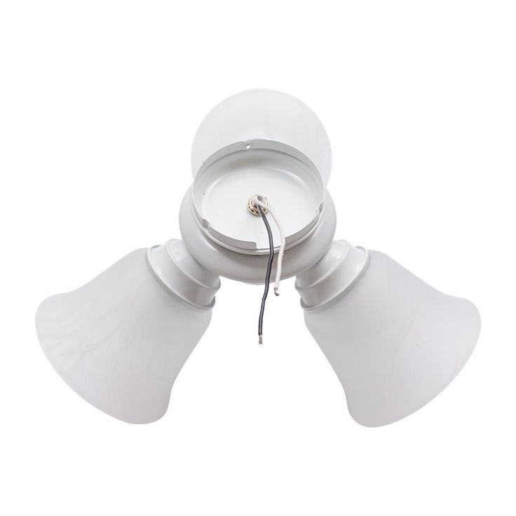 3-Light White Alabaster Glass LED Ceiling Fan Light Kit