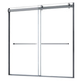 Lagoon 60 in. x 76 in. Left Drain Alcove Shower Kit in Ash Grey and Silver Hardware - Super Arbor