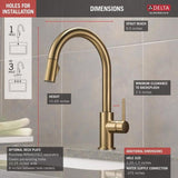 Delta Trinsic Champagne Bronze 1-Handle Deck-Mount Pull-Down Handle Kitchen Faucet