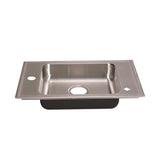 Classroom Sink, Drop-in, 17 in. x 25 in. 1-Compartment, ADA, SS, L/R Faucet Ledges, 6.5 in. Deep, Drain Center Rear