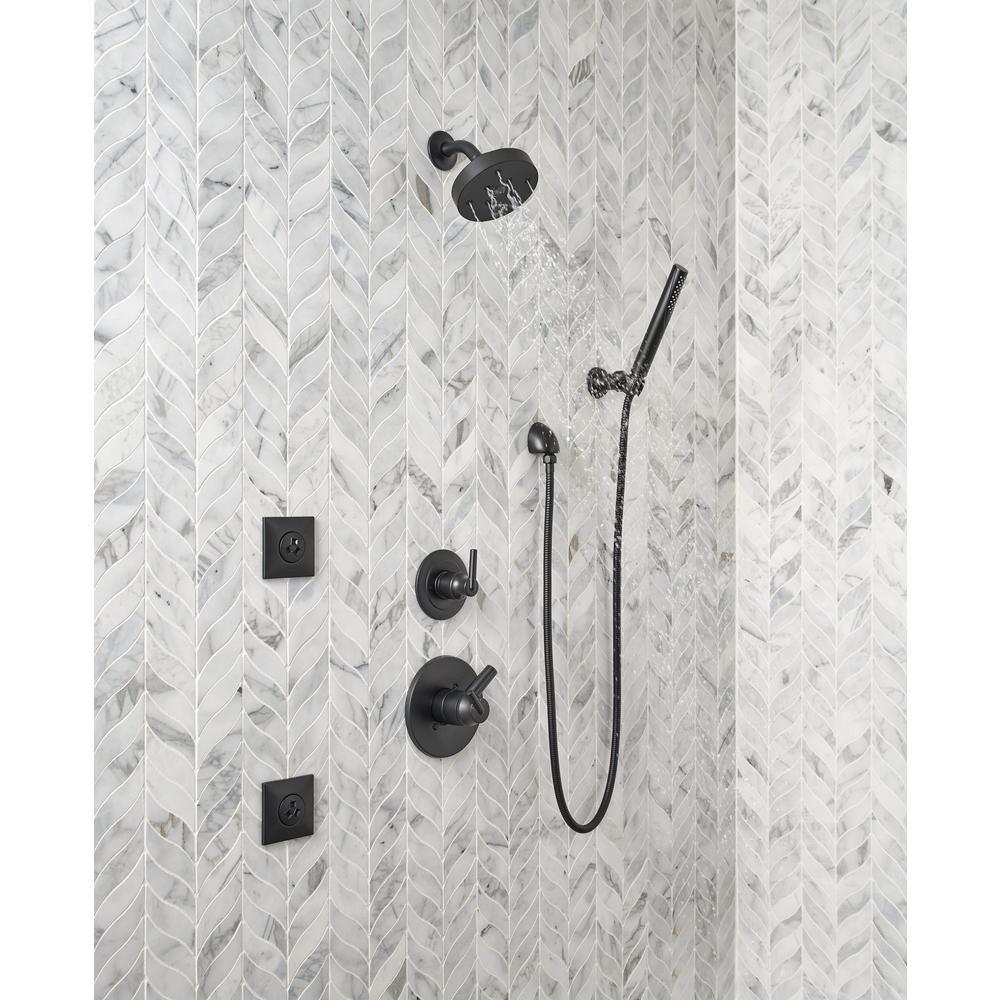 Grail 1-Spray 2 in. Single Wall Mount Handheld Shower Head in Matte Black - Super Arbor