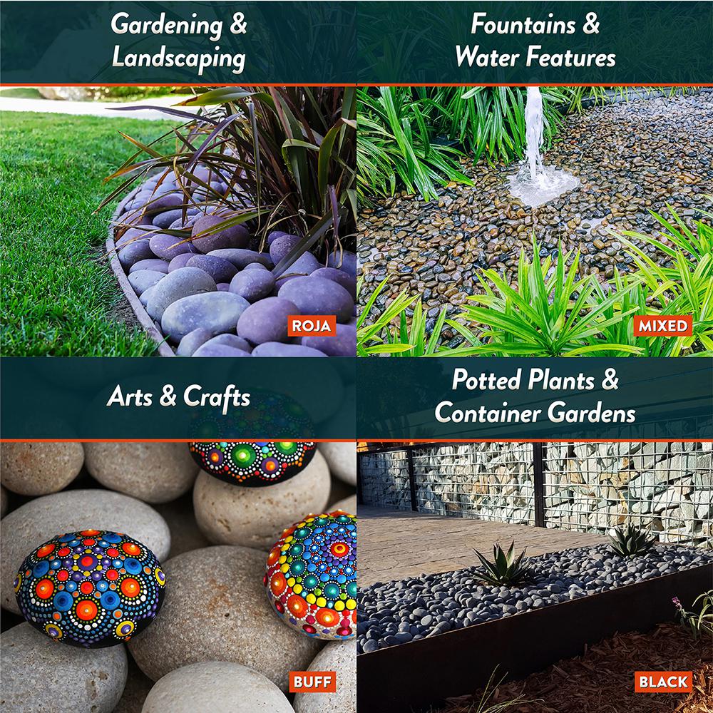 Southwest Boulder & Stone 1.17 cu. ft. 1/2 in. to 1 in. Buff Mexican Beach Pebble Smooth Round Rock for Gardens, Landscapes and Ponds - Super Arbor