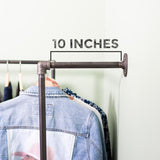1/2 in. x 5 ft. L Black Pipe  Corner Wall Mounted Clothing Rack Kit