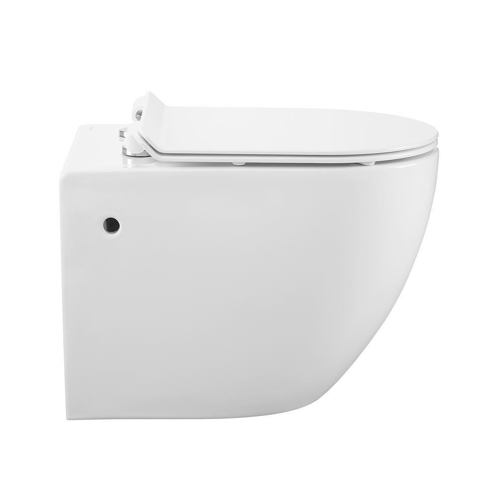 St. Tropez Wall Hung Toilet Bowl 0.8/1.28 GPF Dual Flush Elongated in White - Super Arbor
