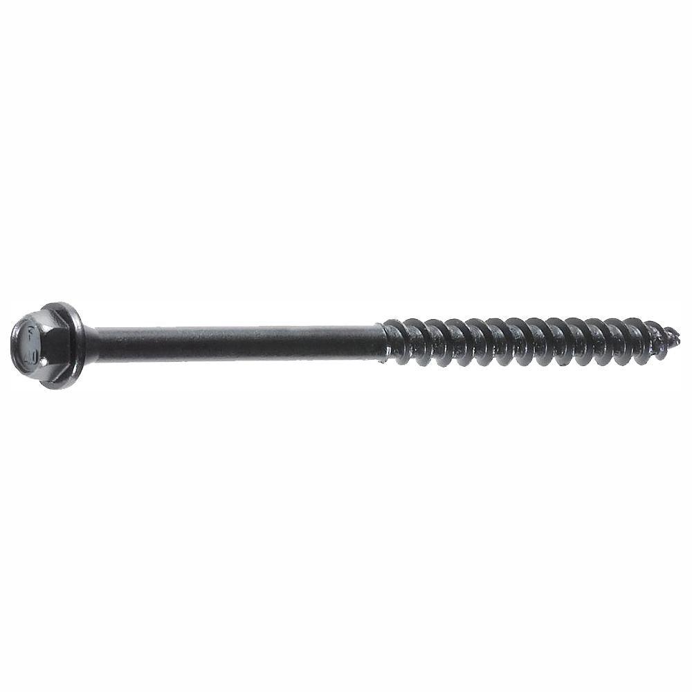 3/16 in. 4 in. TimberLok Coarse Steel External Hex Drive, Hex Head Heavy-Duty Wood Screws (50-Pack) - Super Arbor