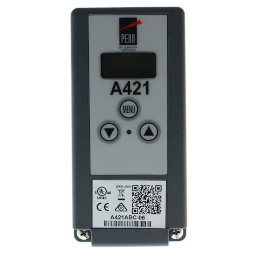 Johnson Controls A421ABC-06C temperature controller - detail view (Product Type: Temperature Control; Voltage: 120v)
