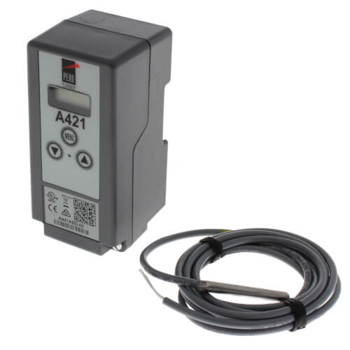 Johnson Controls A421ABD-02C temperature controller - detail view (Product Type: Temperature Control; Voltage: 120/240V)