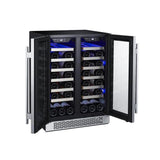 Avallon 42-Bottle Capacity Stainless Steel Dual Zone Cooling Built-In/Freestanding Wine Chiller