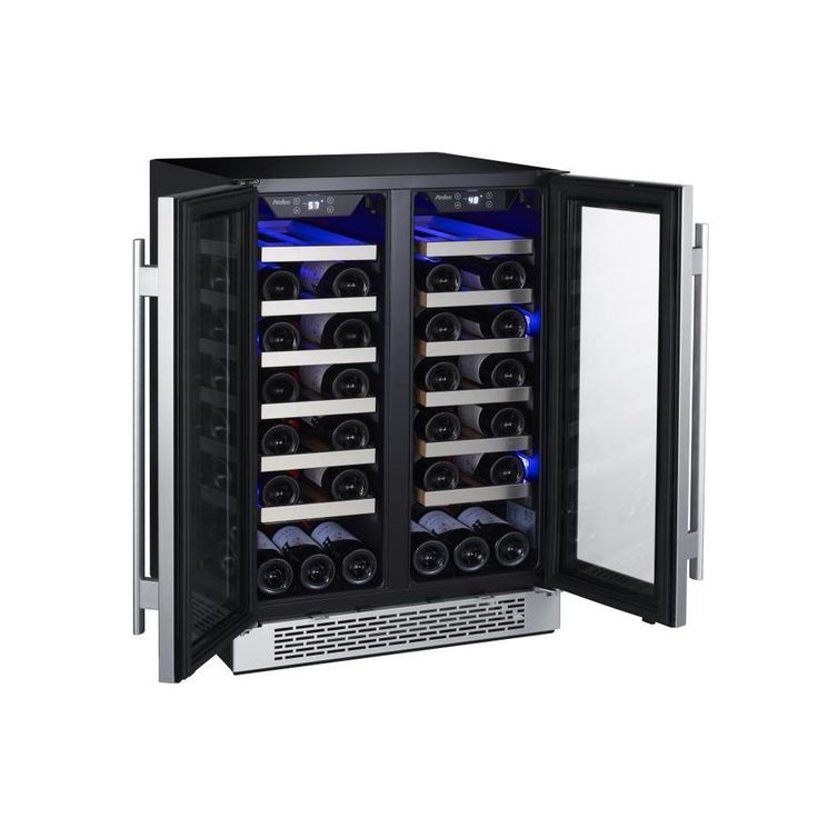 Avallon 42-Bottle Capacity Stainless Steel Dual Zone Cooling Built-In/Freestanding Wine Chiller