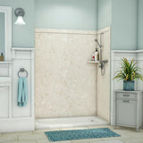 Royale 36 in. x 60 in. x 80 in. 11-Piece Easy Up Adhesive Alcove Bathtub/Shower Wall Surround in Calacatta White - Super Arbor