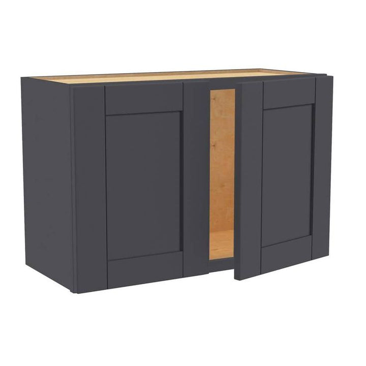 Home Decorators Collection Washington 27 in. W x 12 in. D x 18 in. H Assembled Plywood Wall Kitchen Cabinet in Valiant Onyx with Soft Close Doors