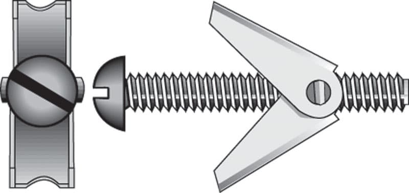Hillman 3/16 in. Diameter x 4 in. Length Round Head Zinc-Plated Steel Toggle Bolts, 8-Pack