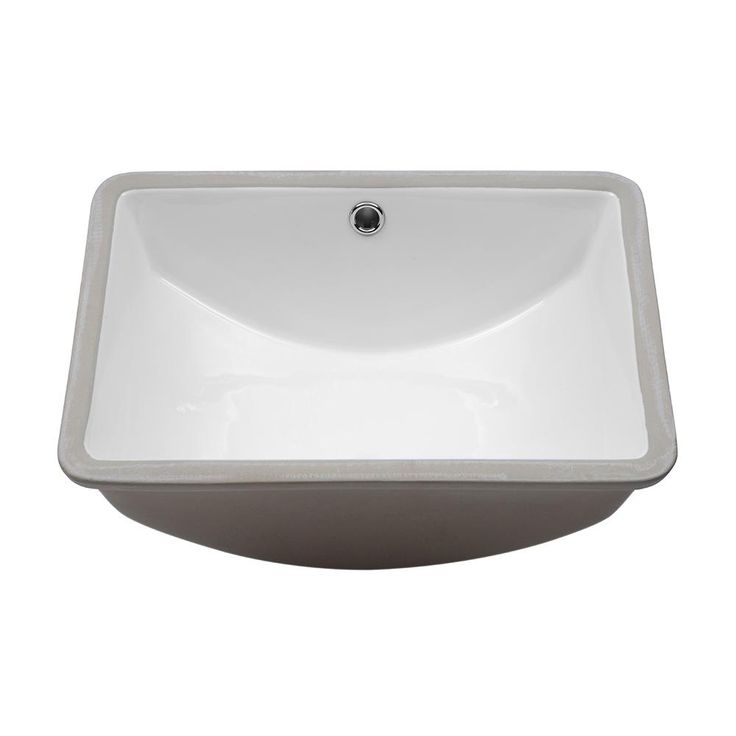 LORDEAR 18.25 in. Undermount Vessel Sink Modern in Pure White Rectangle Porcelain Ceramic Lavatory Vanity Bathroom Sink