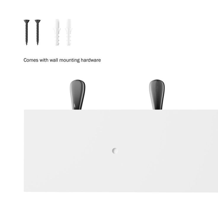 27.75 in. L White Rail-Mounted Wall Hook Hanging Rack with 6 Hooks
