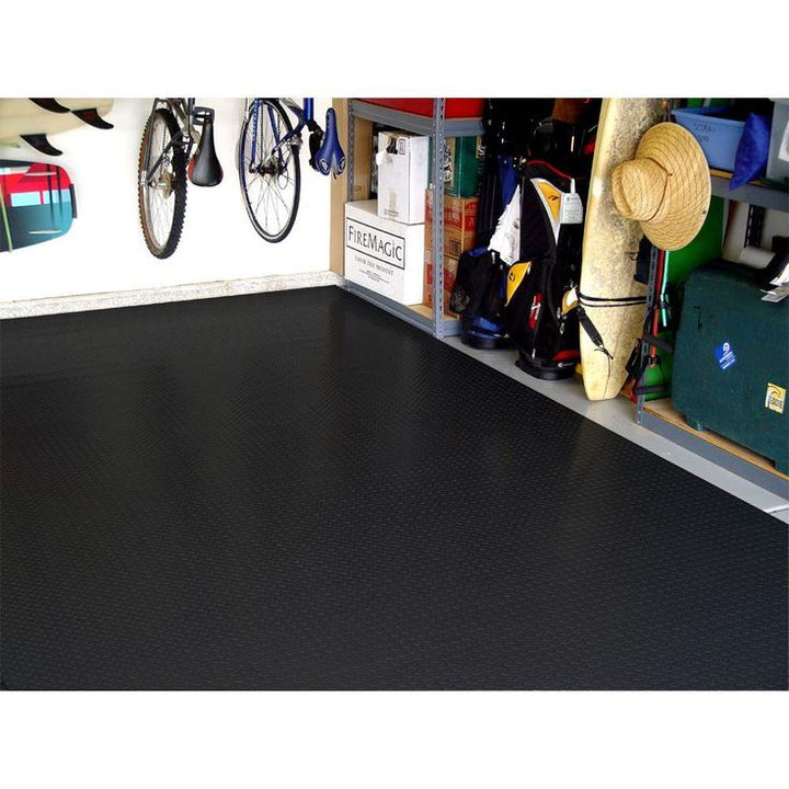 Diamond Deck 5 ft. x 35 ft. Black Textured PVC Rollout Flooring