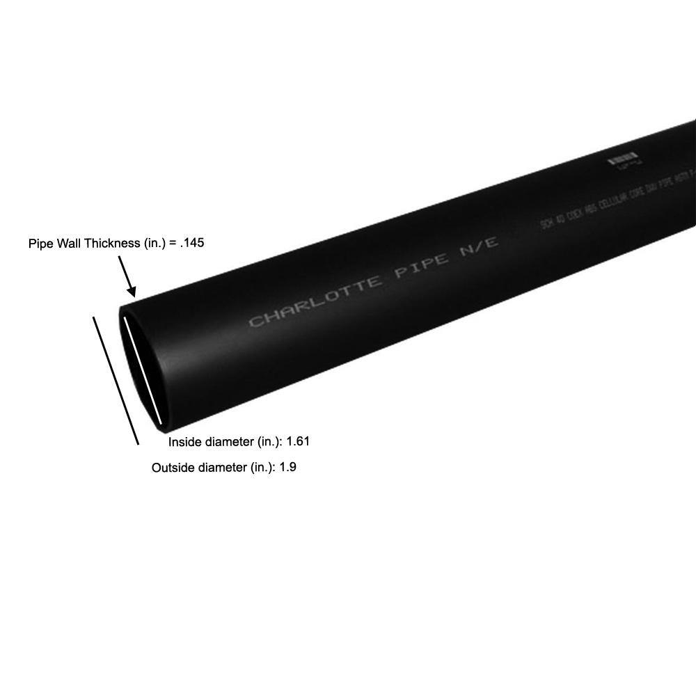 1-1/2 in. x 10 ft. ABS DWV Schedule 40 Foam Core Pipe - Super Arbor