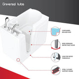 HD Series 46 in. Left Drain Quick Fill Walk-In Whirlpool and Air Bath Tub with Powered Fast Drain in White - Super Arbor
