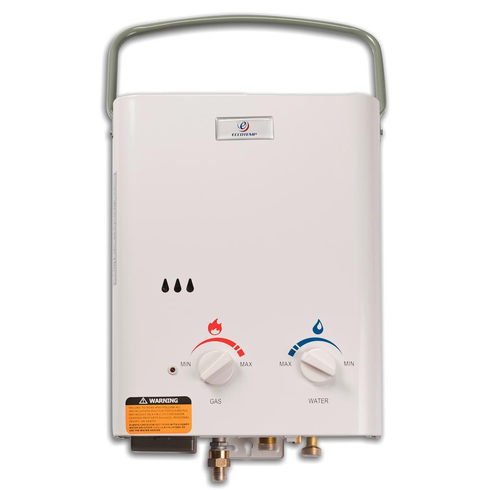 Eccotemp L5 1.5 GPM Portable 37,500 BTU Liquid Propane Outdoor Tankless Water Heater with Flojet Water Pump - Super Arbor